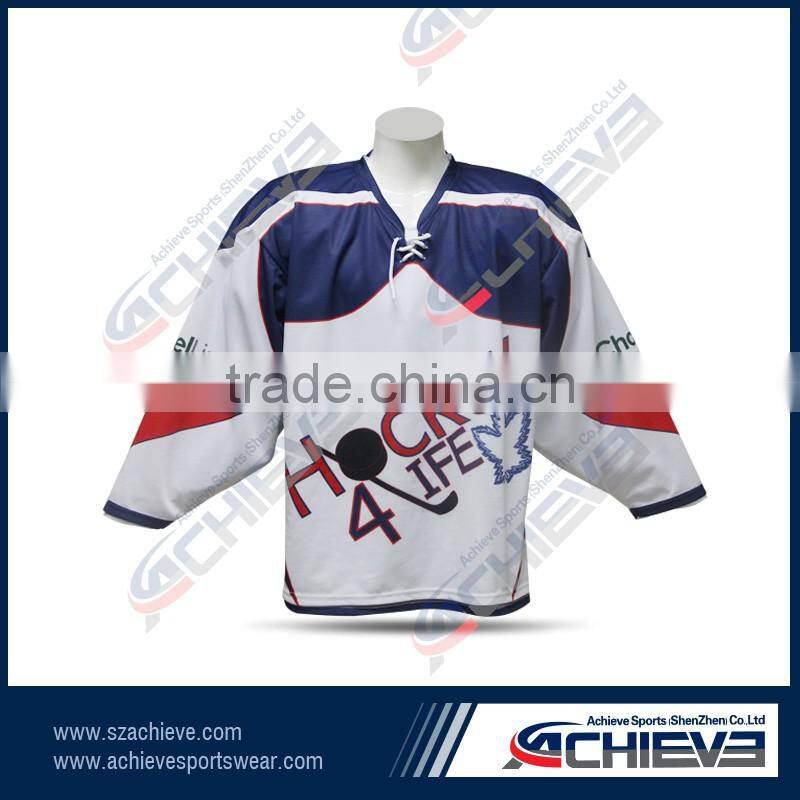 long sleeve reversible sublimation ice hockey jersey