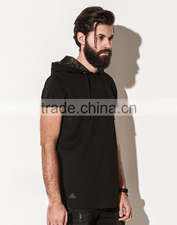 High Quality custom mens short sleeve hoodie