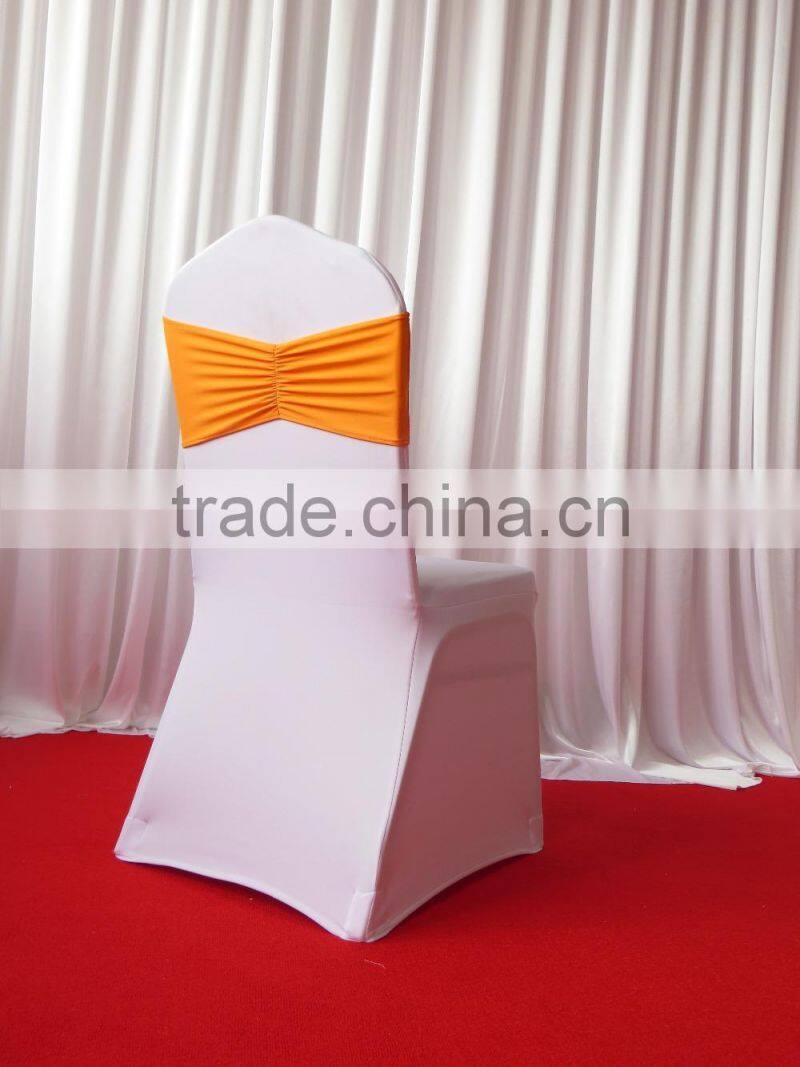 orange spandex lycra ruffle chair band
