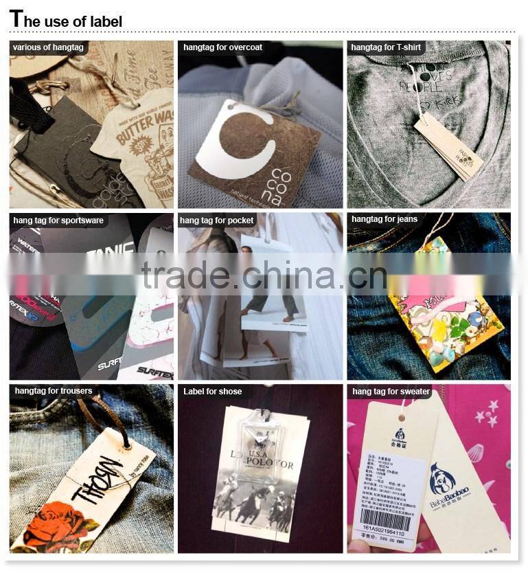 Simple Design Debossed Logo White Paper Hangtag