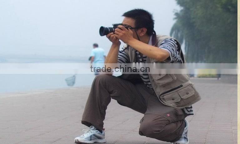 Man's Outdoor Multi-pocket Vest Outdoor Hiking Photography Canvas Vest Waistcoat Of Photographer made in China