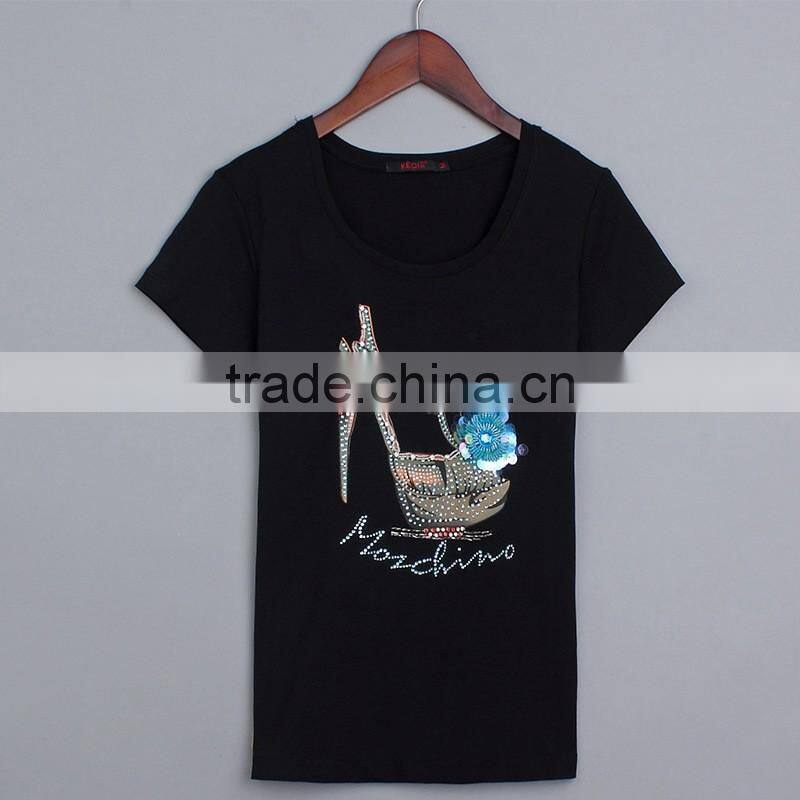 Latest Fashion Casual Elegant Short Sleeve Summer Women Printed T Shirt