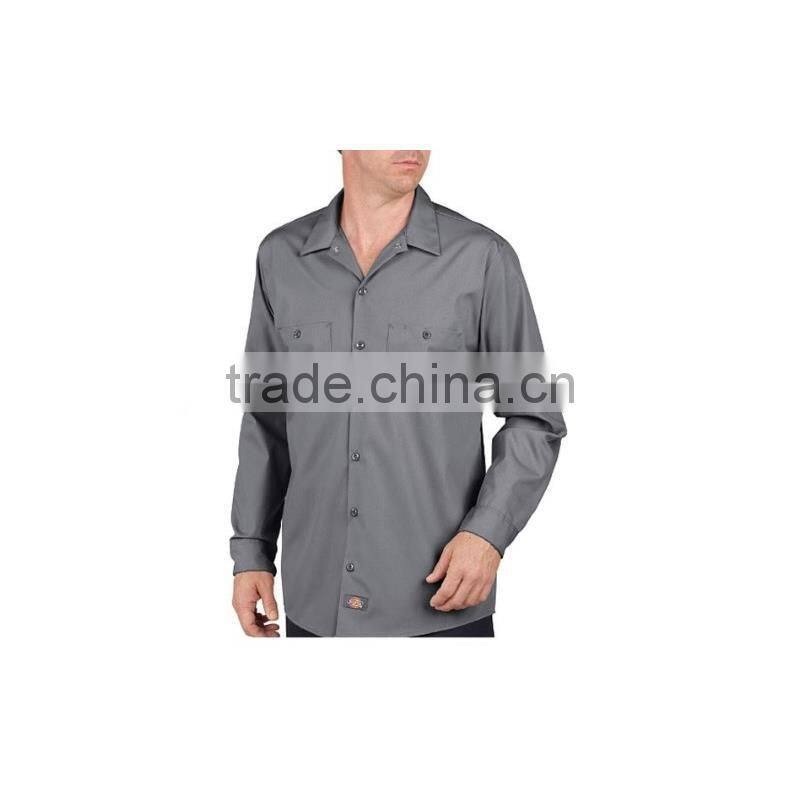 Men's Long Sleeve Pocketed Industrial Cotton Work Shirts