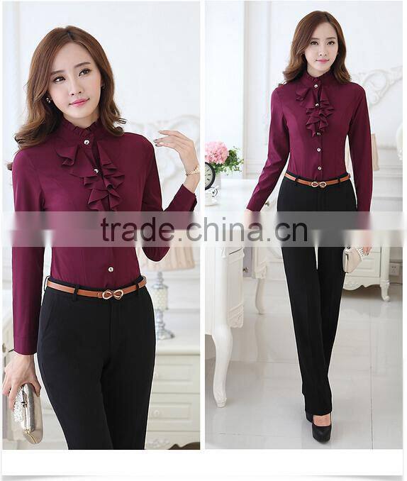 custom fashion cotton sarees lady blouses designs for hotel/bank women