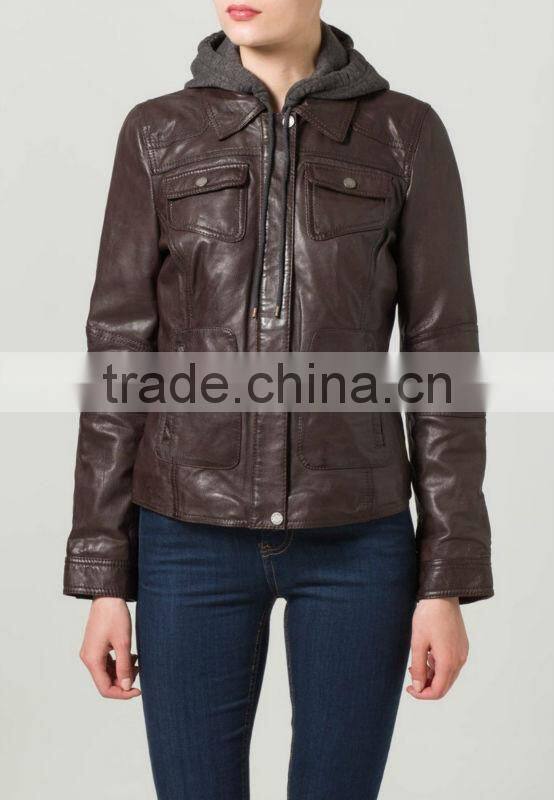 ALIKE pu leather jacket women
