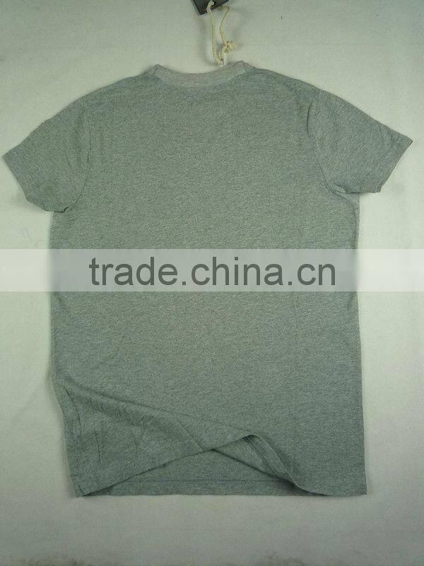 Mens snow wash with raw edge and dull embroidery design t-shirt