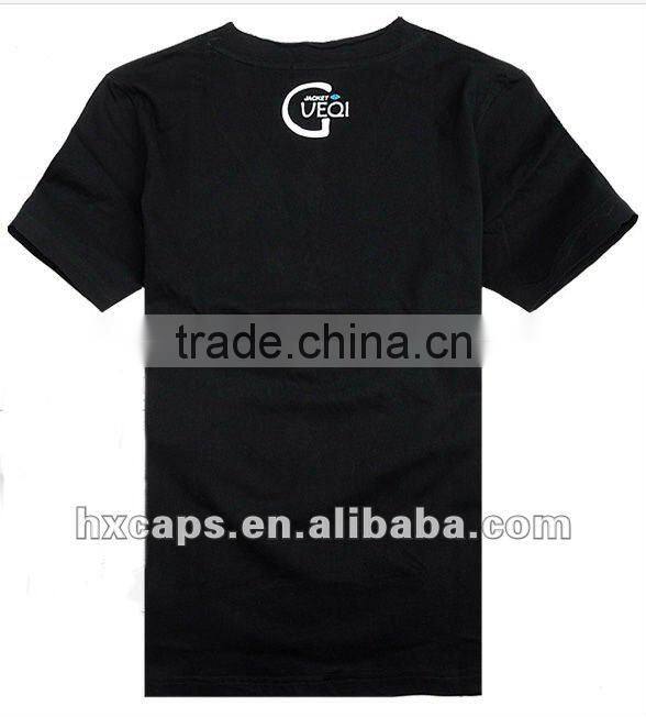 custom 100% cotton men's v-neck short sleeve T-shirt