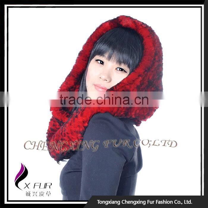 CX-C-184 2016 China New Promotional Product Hijab Scarf Rex Rabbit Fur Hat