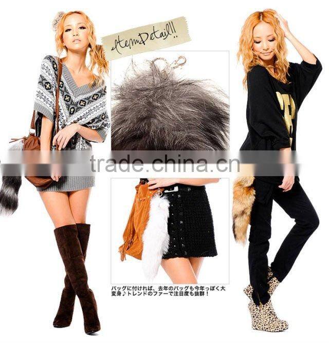 CX-R-42 Genuine Fox Fur Tail Key Chain