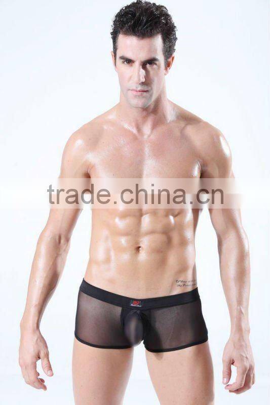 2012 latex sexy man's transparent underwear boxers