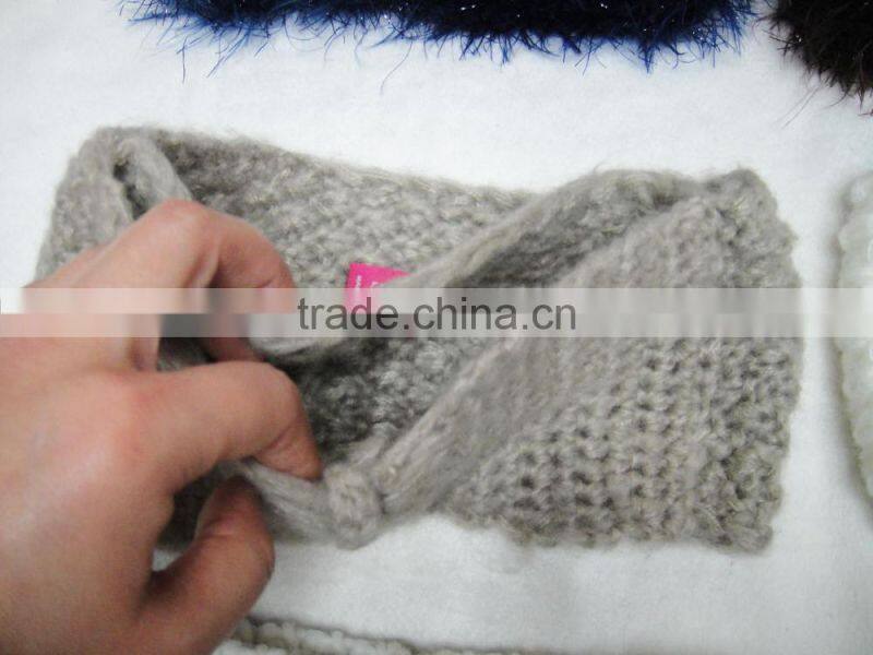 2016 Fashion Hot bow knitted acrylic designer new arrival crochet winter hairband