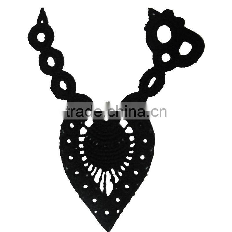 machine made crochet neck lace design for apparel