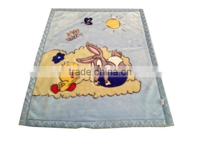 Custom Korean Style Animal Design Knitted Baby Mink Blanket