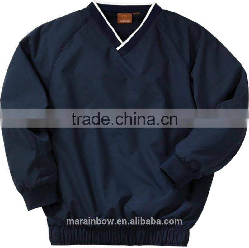2014 high quality popular designer plain Microfiber Golf V-Neck pullover Windshirt