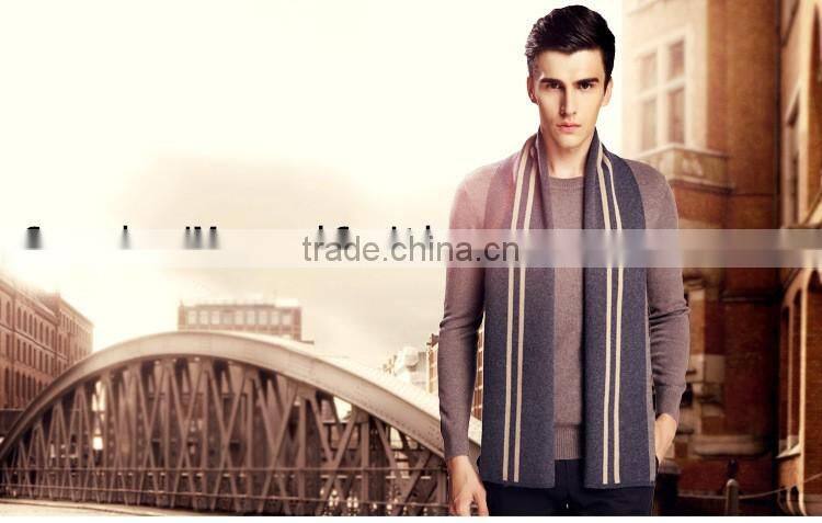 Fashionable Design Top Men's 100% Wool Knit Winter Soft Scarf