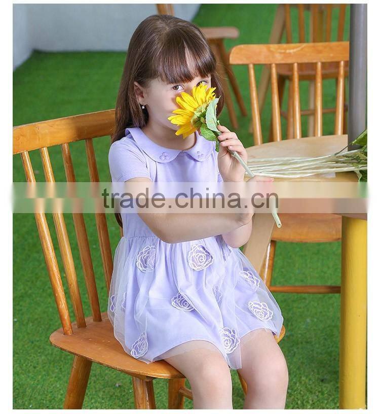 OEM 2017 Summer Baby Princess Party Knitted Dress For Baby Girl Summer Dress T16313