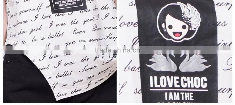 Fashionable short sleeve women all over body digital t-shirt printing with unregular bottom