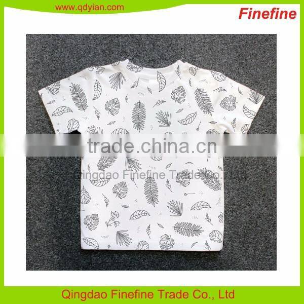 Custom Baby Kids Allover Printed Cotton Jersey Summer T Shirt