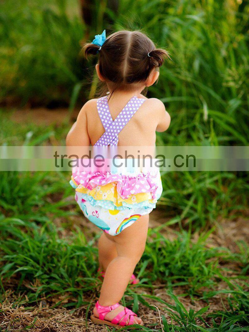 Baby Girls Unicorn Romper Kids Birthday Bubble