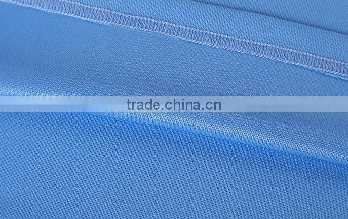 Polyester Short Sleeve Gym Quick Dry Stringer Blue White T-shirt