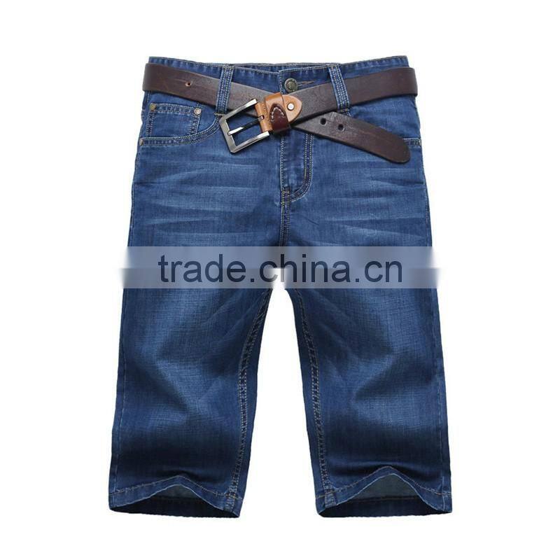 2016 Hot Style Men Short Denim Jjeans Blue Shorts Half Pants