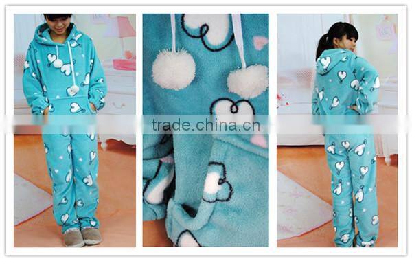 Wholesale hooded ladies pyjamas