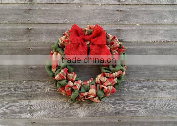 Custom muticolor Burlap Christmas Wreath