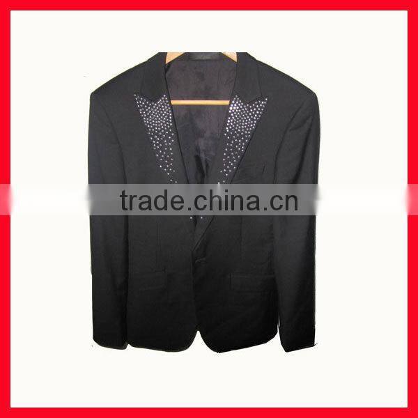 polyester and viscose formar rhinestone crystals business blazer