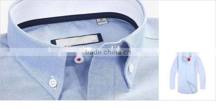 Classic 100% cotton oxford long sleeve with button down collar workwear shirt for men