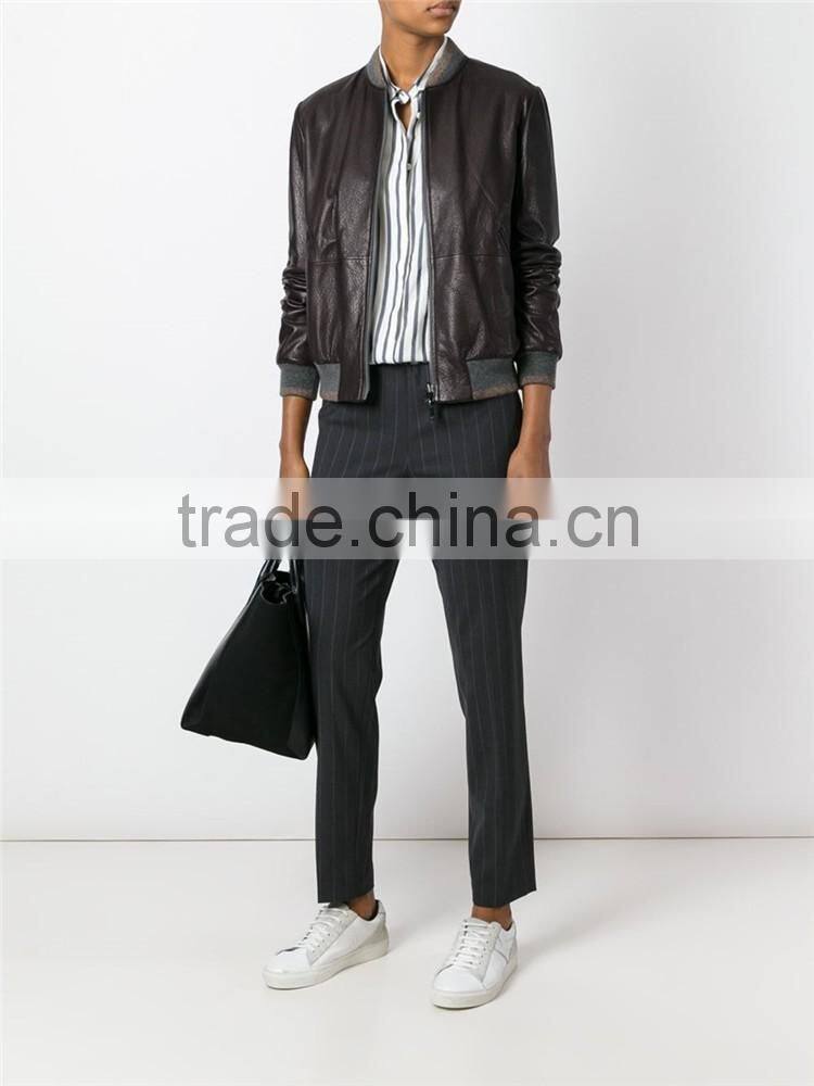 Shandao High Quality Plain Dyed Women 100% Polyester Synthetic Leather plus size coats