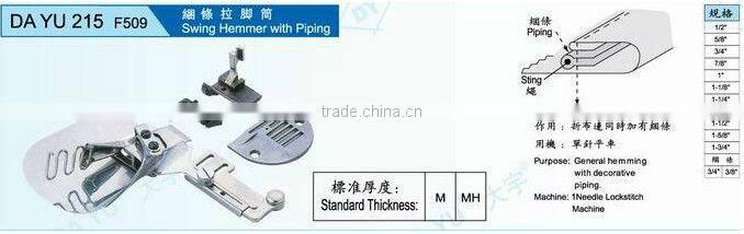 Swing hemmer with piping DA YU 215 F509