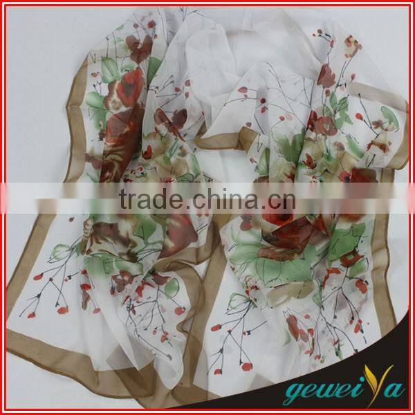Fashion Chiffon Flower Printed African Scarf