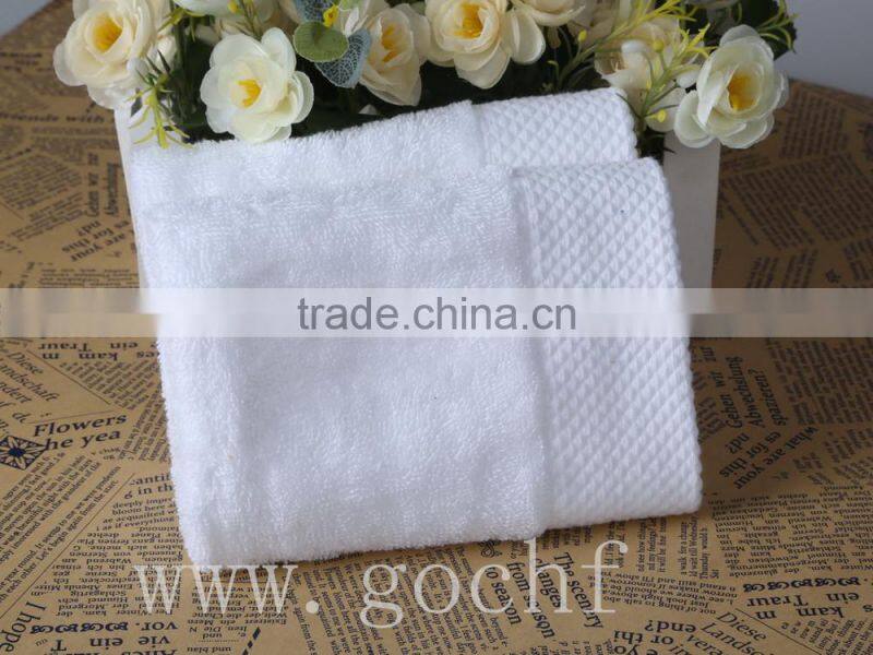 white diamond banded facecloth flannel face towel