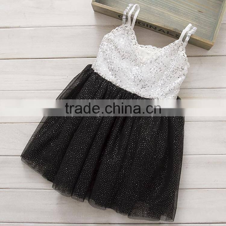 New arrival top quality silver children sequin dress girls M5070203