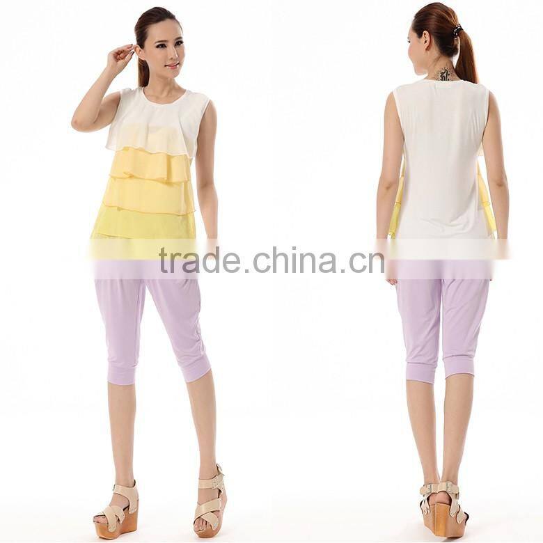 comfortable sleeveless light color breastfeeding clothes Wholesale maternity clothes nursing tops