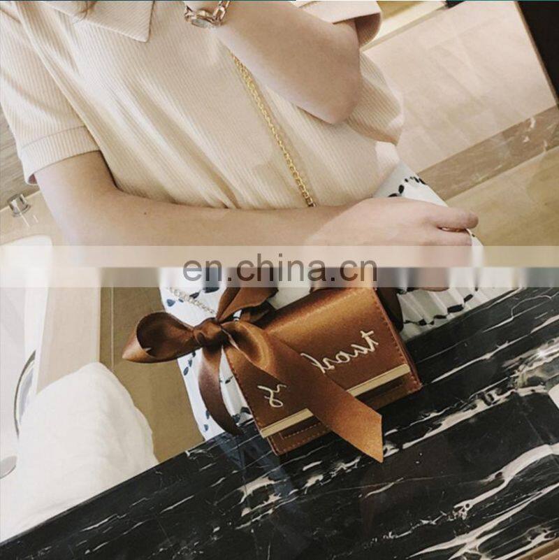 New Magnetic Buckle Small Square Bag Bow Knot Single Shoulder Bag