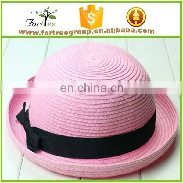 women summer spring derby bowler hats straw round brim beach sun hats