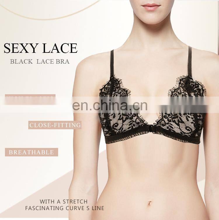 Sexy Mature Women Floral Eyelash Lace Custom Lingerie Bra