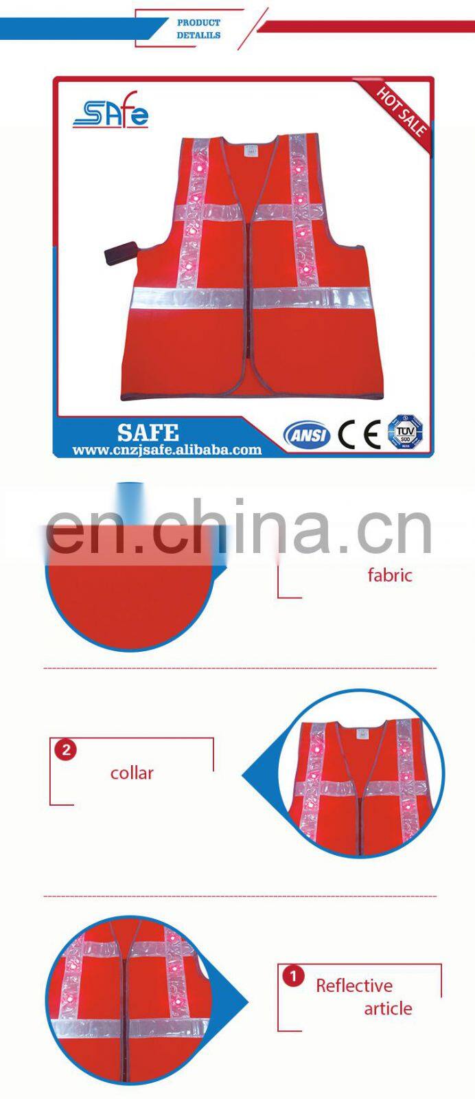 LED reflective vest work Best Selling