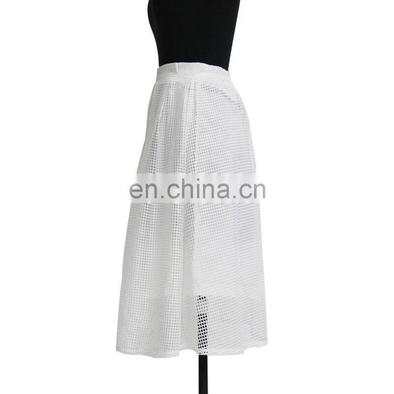 women popular simple knee length round lace skirt
