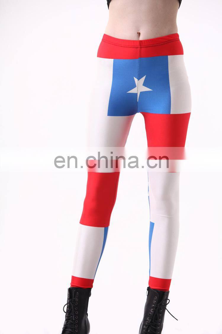 Country Flag Sublimation 3d Digital Custom Printing Women High Waist Leggings