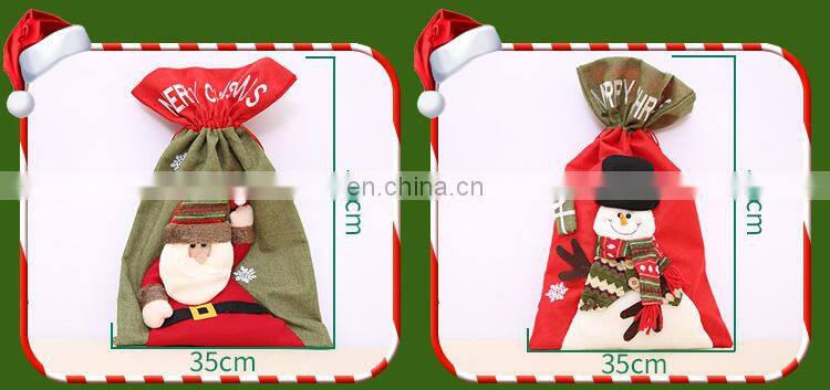 Large Christmas Gift Bags Non Woven Bag Santa Snowman Reindeer Candy Bag Wholesale Santa Sacks Christmas Decoration 2017