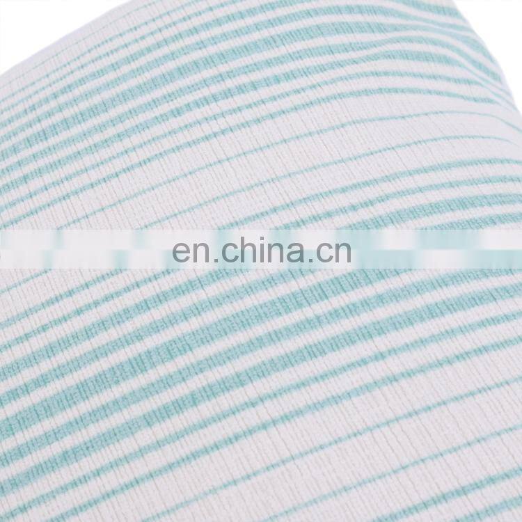 Decor white and green Striped poly chenille Cushion Cover