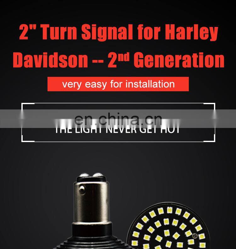 Waterproof 2 inch rear tail light 800lm front white and amber 1157 LED bullet style turn signal for motorcycle harley davidson