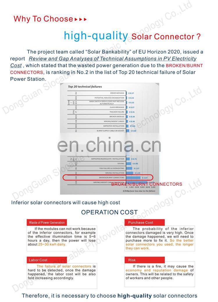 New Products IP68 Tin Plated Copper 1000V /1500V 3pin MC Wire Connectors