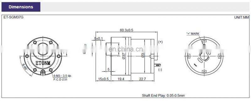 37mm 24v 12v dc electric gearbox motor 15rpm for water meter valve