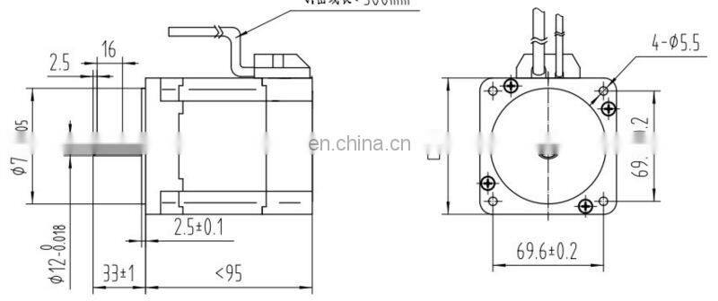 86BLS95-48V high torque 48 volt bldc motor rated 4000rpm 600w