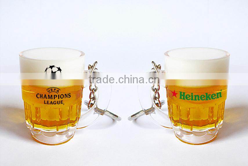 Hot Sale Custom Acrylic Beer Cup Keychain, Modern Acrylic Keychain