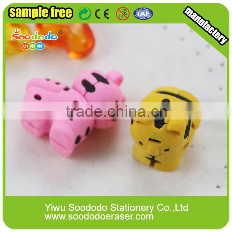 TPR 3d tiger erasers