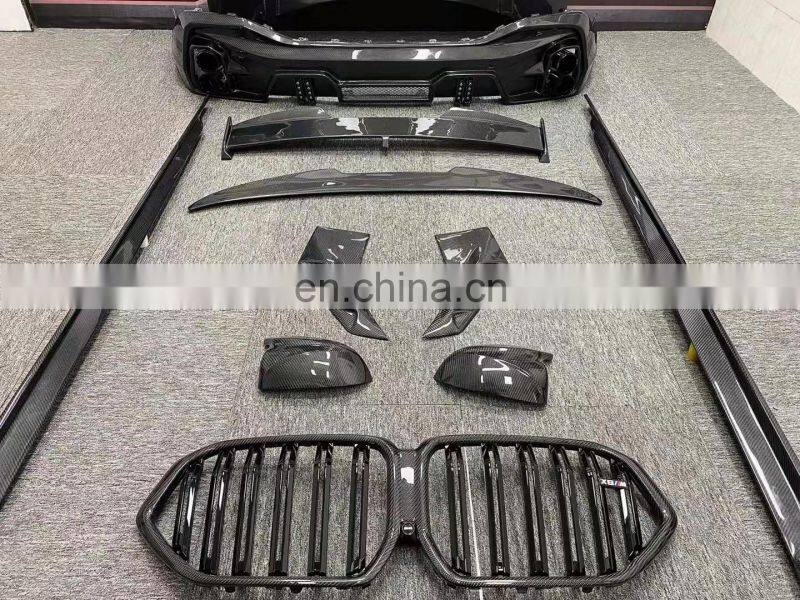 Runde Top Quality Carbon Fiber For BMW X6 G06 Larte Design Style Body Kit Front Lip Rear Bumper Side Skirt Grille Spoiler Hood